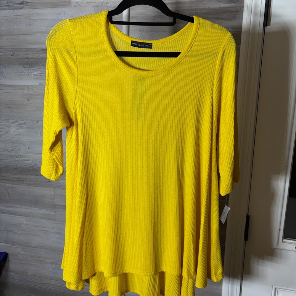 Nally & Millie Vibrant Yellow Long Sleeve Tee 1018